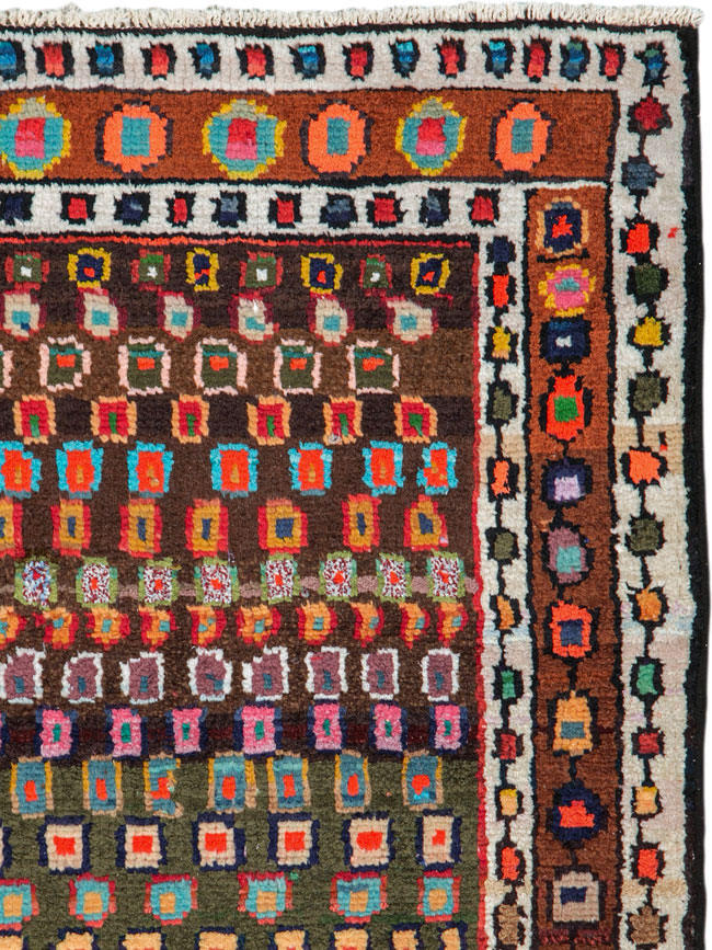 Vintage Persian Hamadan Rug, No.26192 - Staging