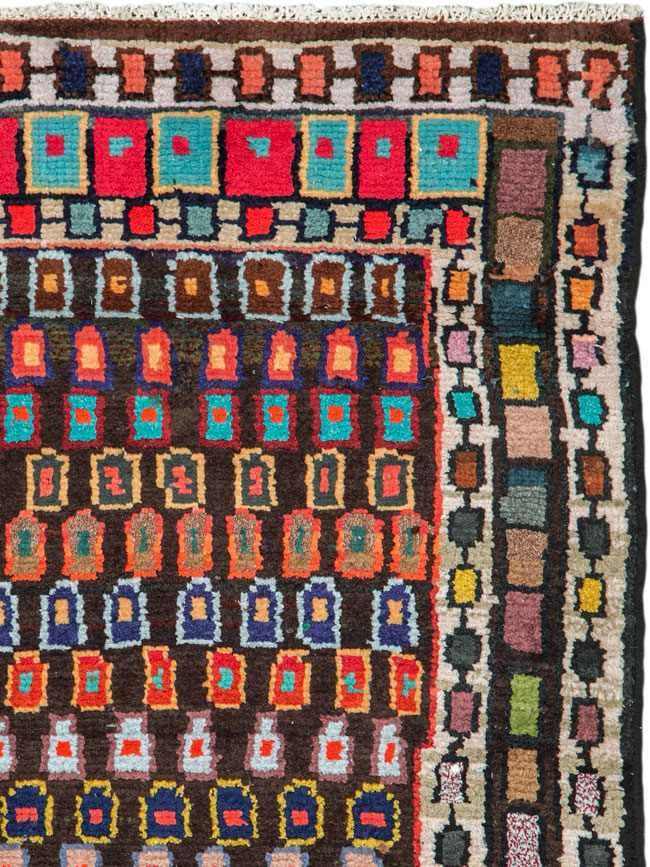 Vintage Persian Hamadan Rug, No.26192 - Staging