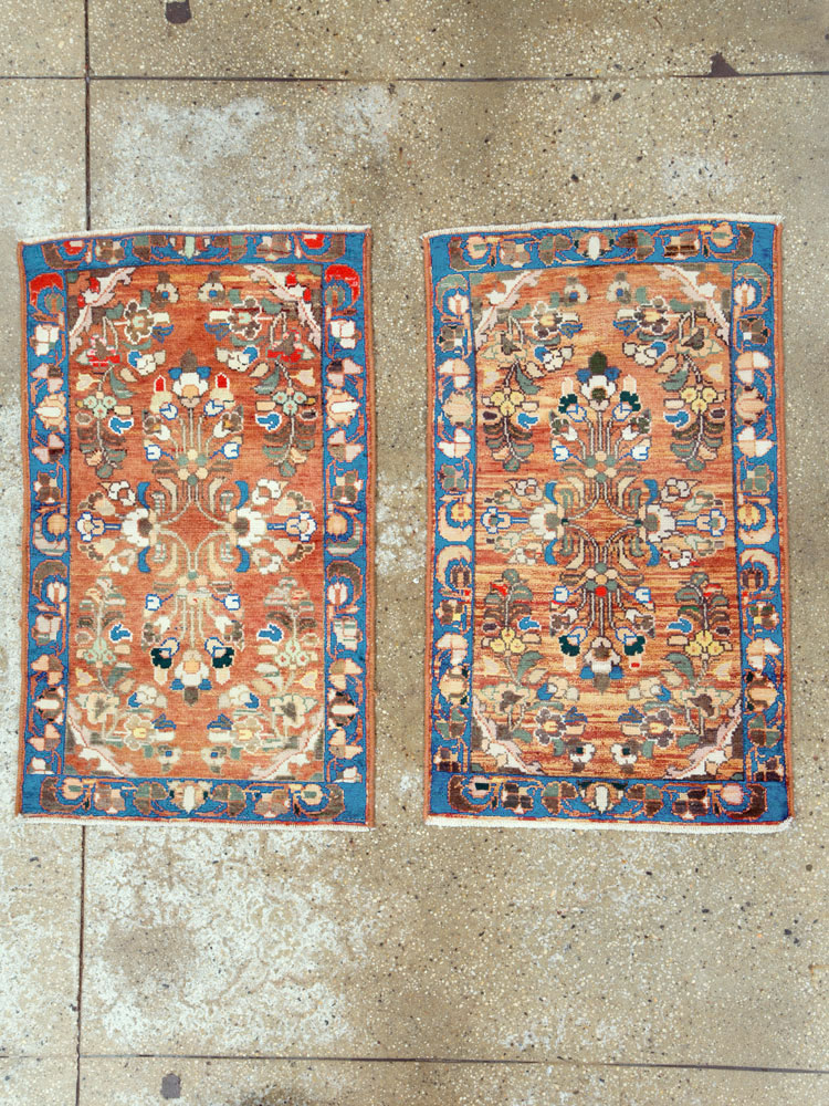 Vintage Persian Hamadan Rug (Pair: 2 of 2), No.26198 - Staging