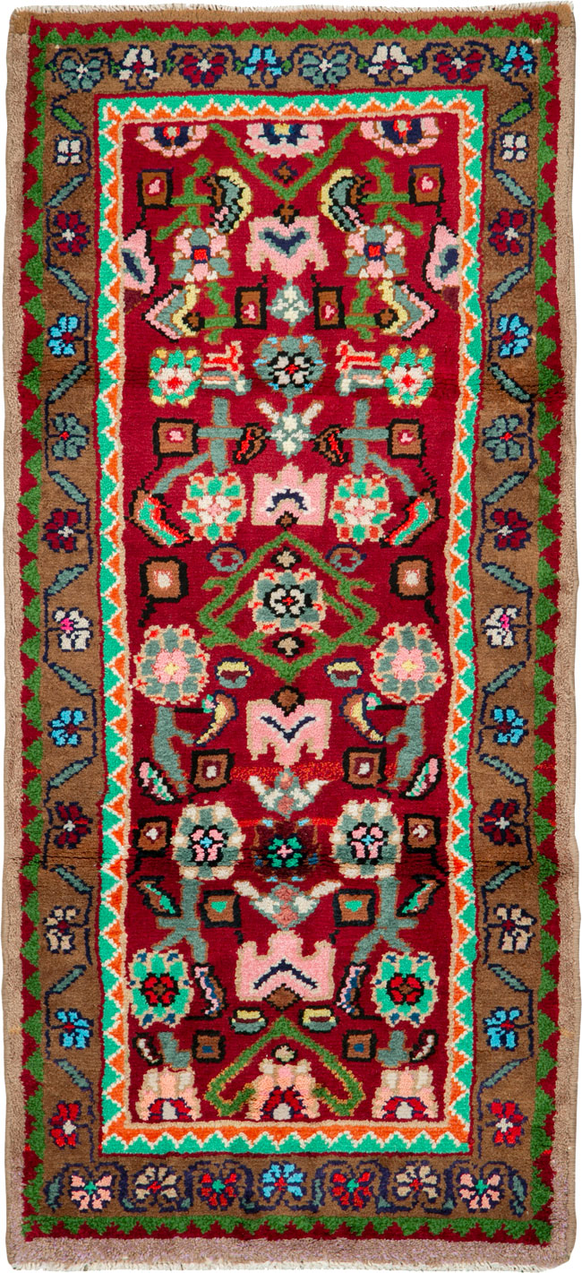 Vintage Persian Hamadan Rug, No.26199 - Staging