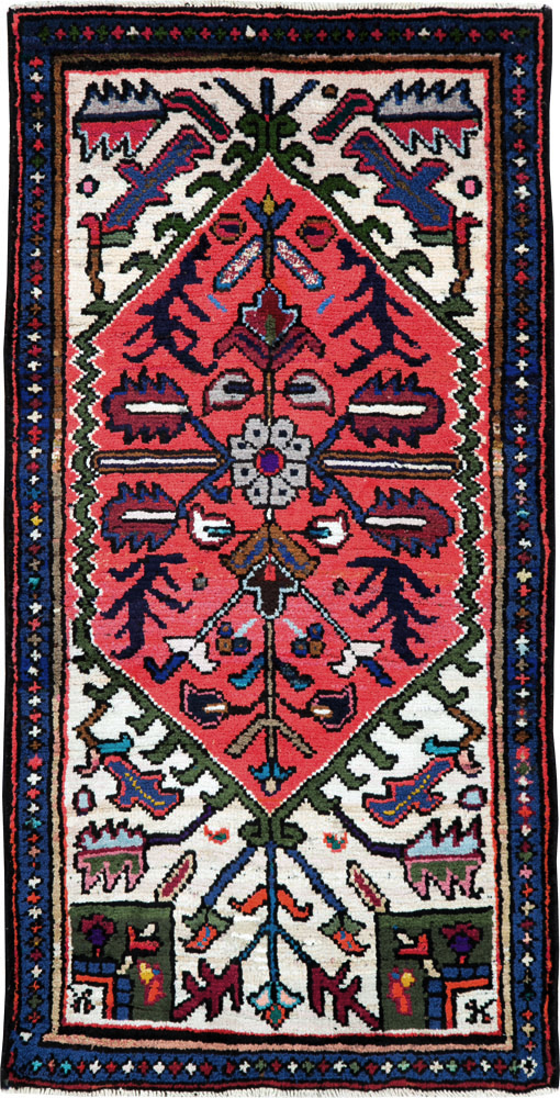 Vintage Persian Hamadan Rug, No.26207 - Staging