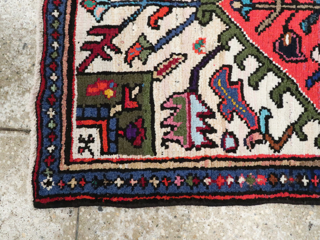 Vintage Persian Hamadan Rug, No.26207 - Staging