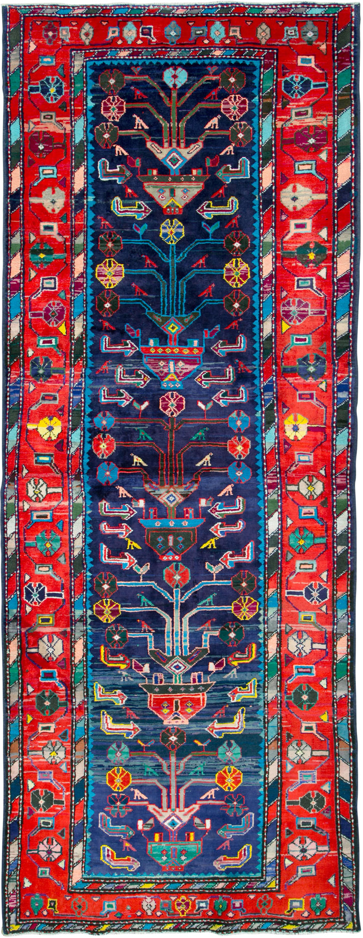 Vintage Persian Hamadan Rug, No.26214 - Staging