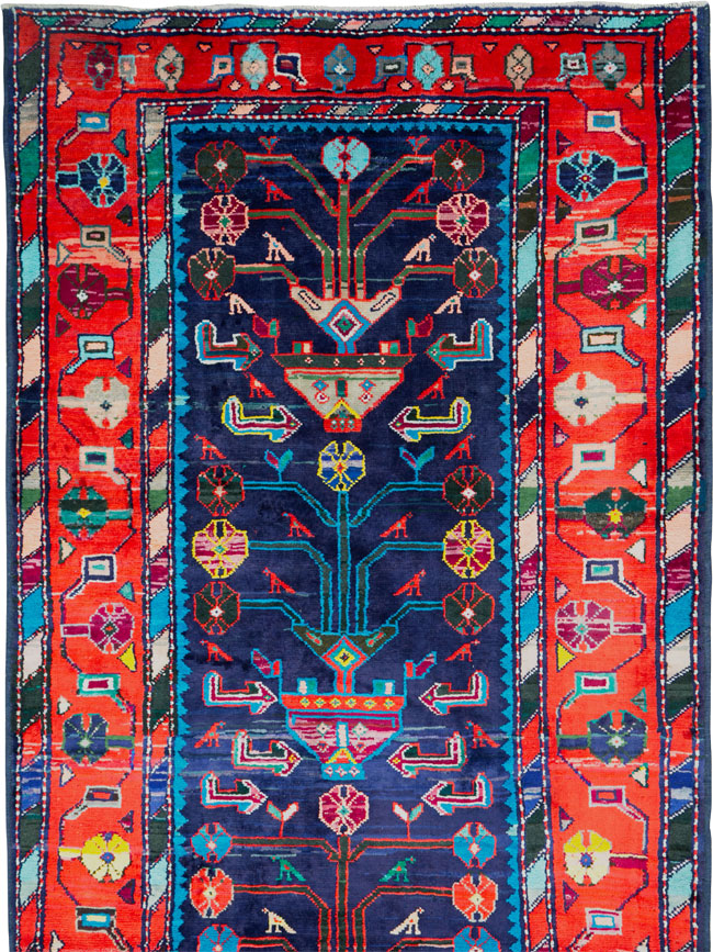 Vintage Persian Hamadan Rug, No.26214 - Staging