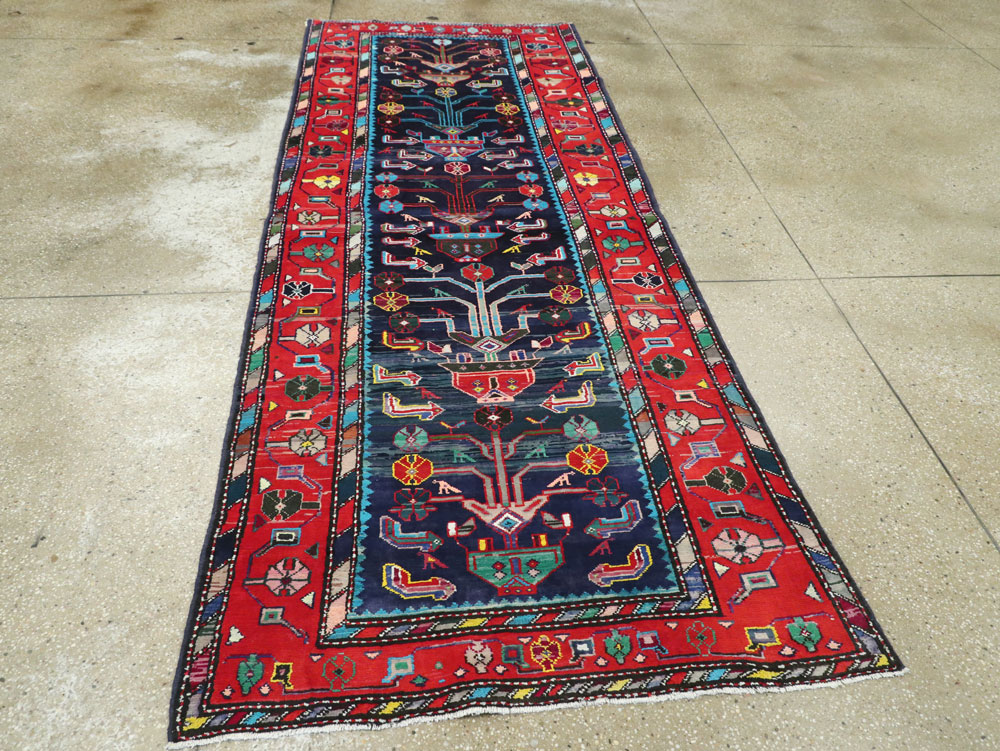 Vintage Persian Hamadan Rug, No.26214 - Staging
