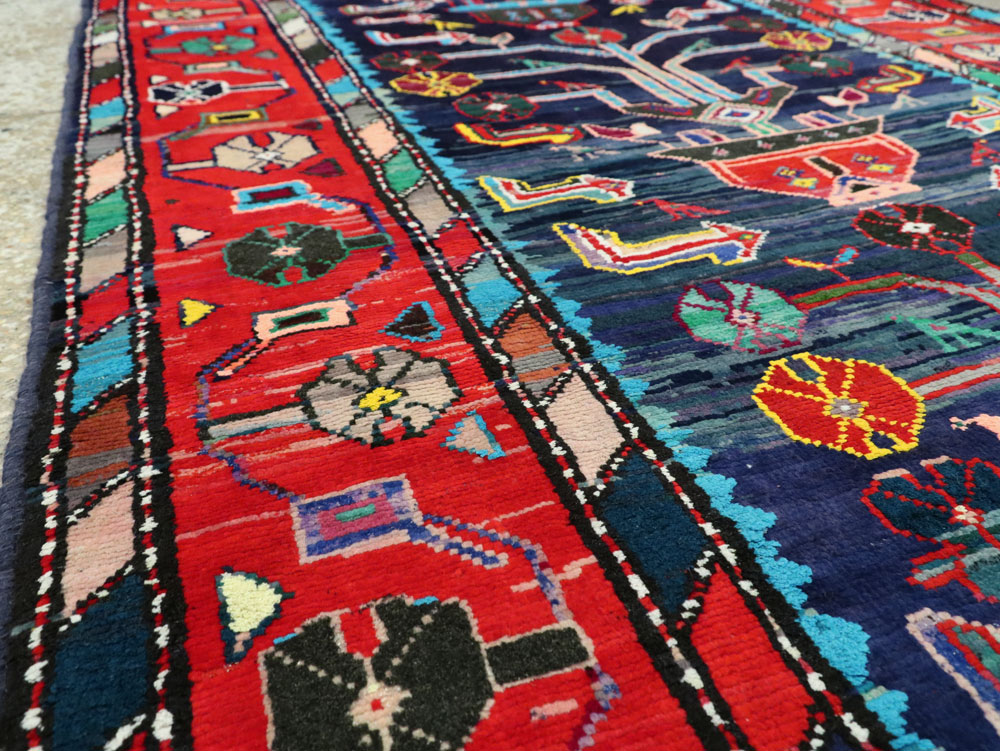 Vintage Persian Hamadan Rug, No.26214 - Staging