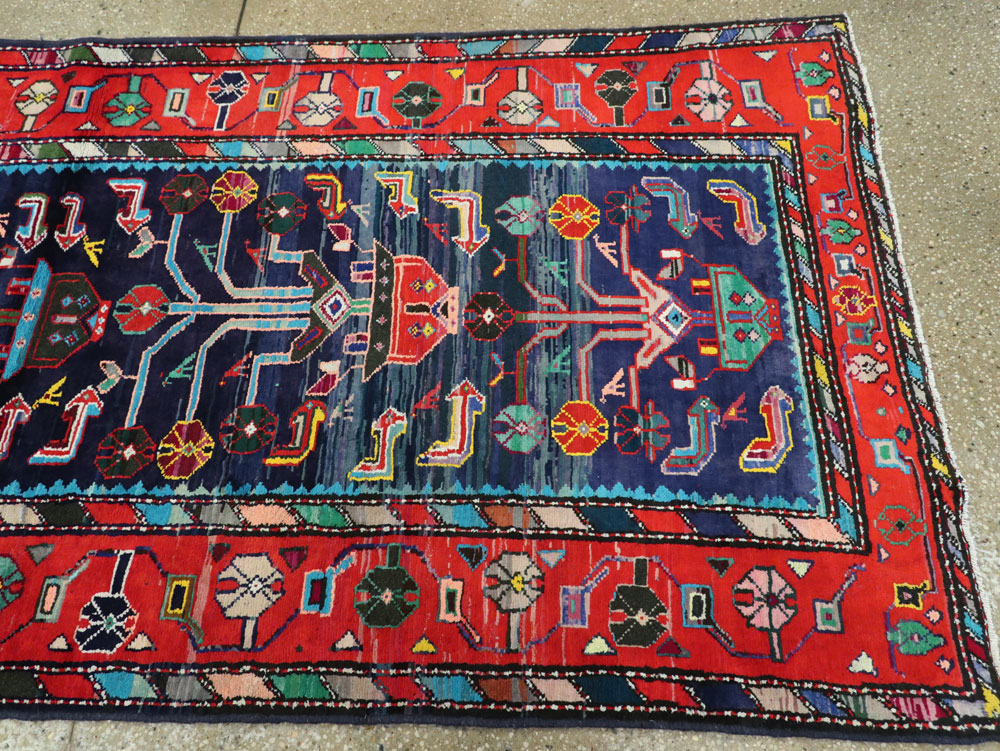 Vintage Persian Hamadan Rug, No.26214 - Staging
