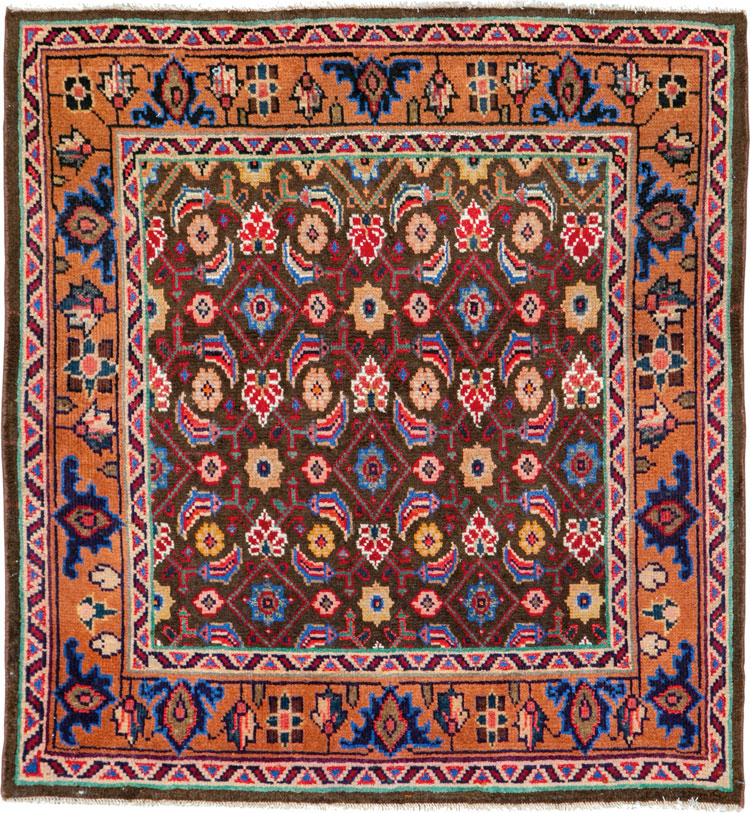 Vintage Persian Hamadan Rug, No.26223 - Staging