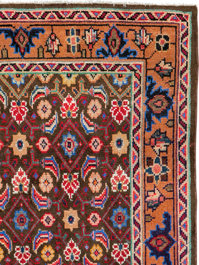 Vintage Persian Hamadan Rug, No.26223 - Staging