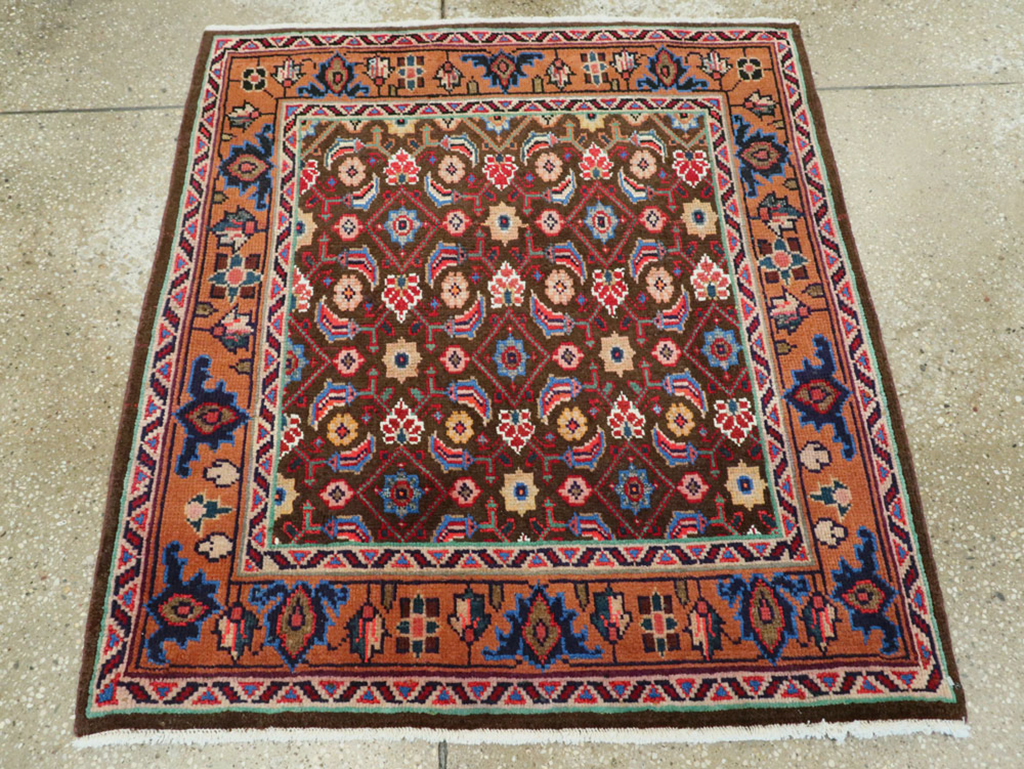 Vintage Persian Hamadan Rug, No.26223 - Staging