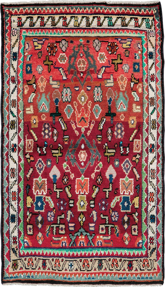 Vintage Persian Hamadan Rug, No.26226 - Staging