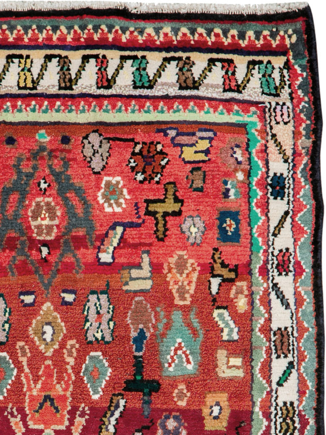 Vintage Persian Hamadan Rug, No.26226 - Staging