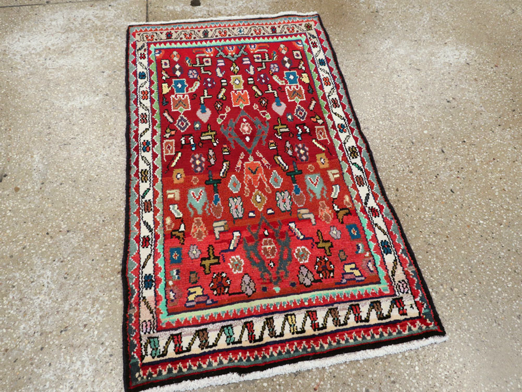 Vintage Persian Hamadan Rug, No.26226 - Staging