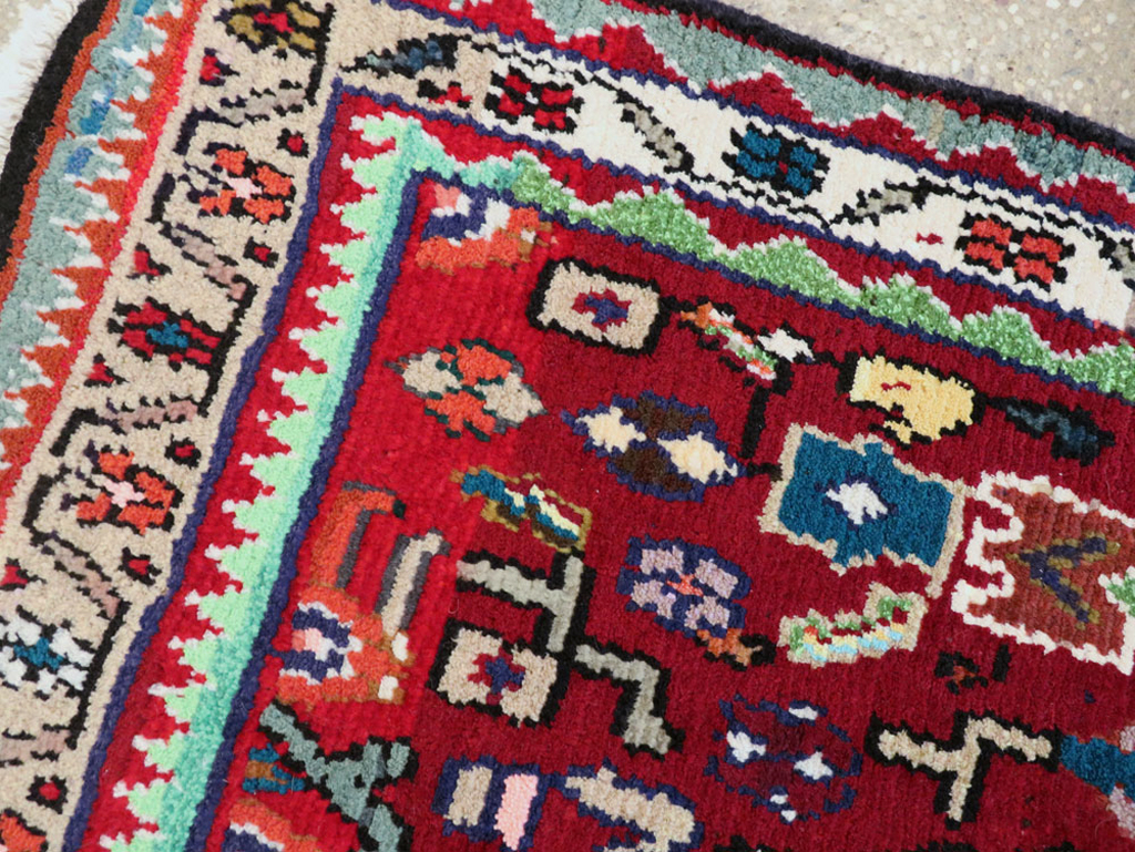Vintage Persian Hamadan Rug, No.26226 - Staging