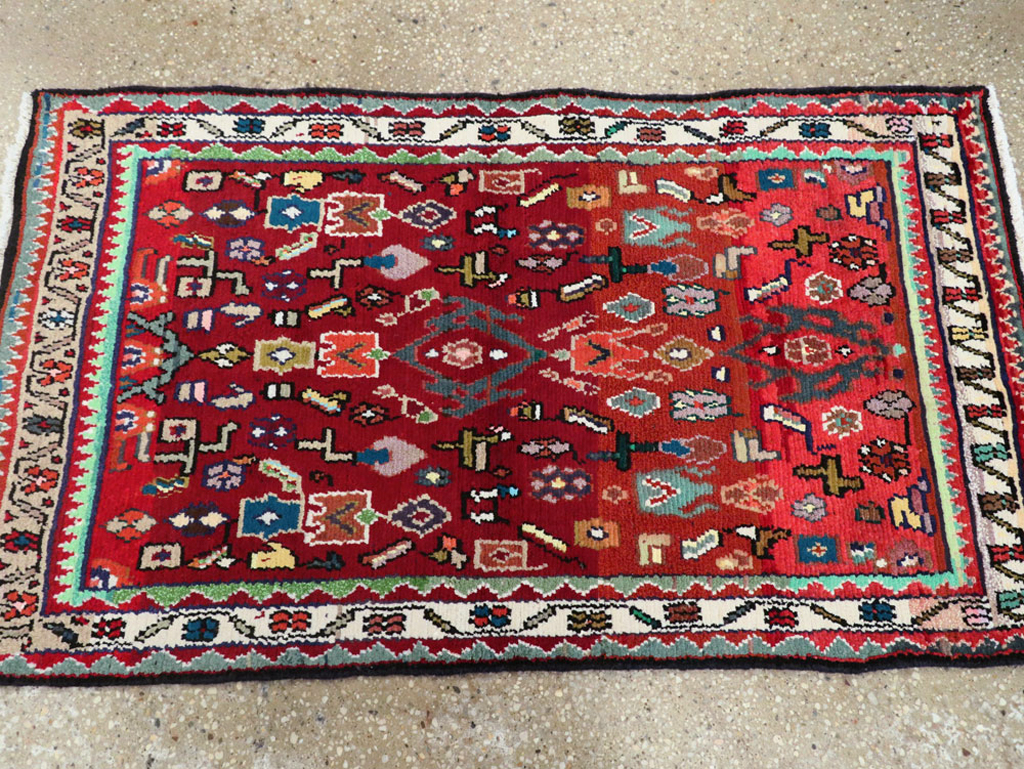 Vintage Persian Hamadan Rug, No.26226 - Staging