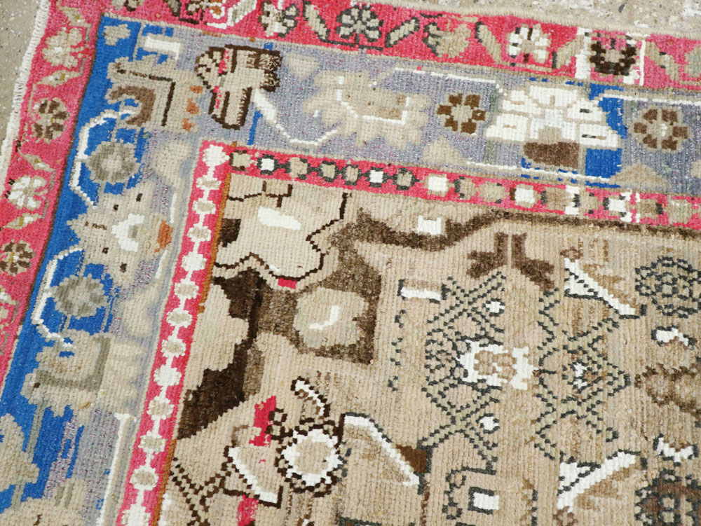 Vintage Persian Hamadan Rug, No.26233 - Staging