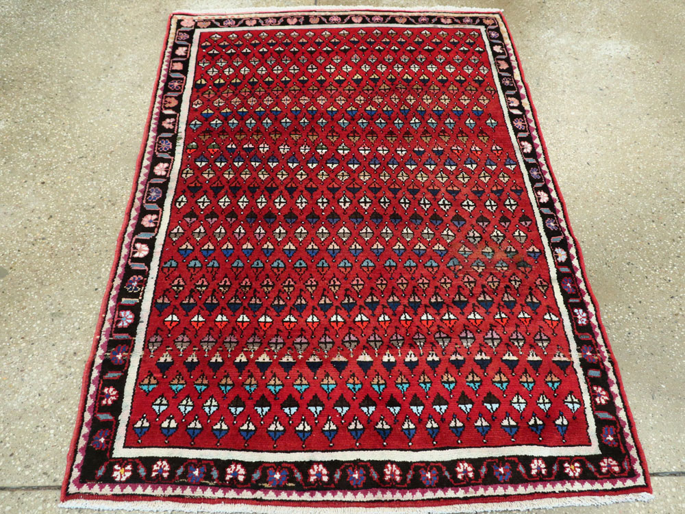 Vintage Persian Hamadan Rug, No.26234 - Staging