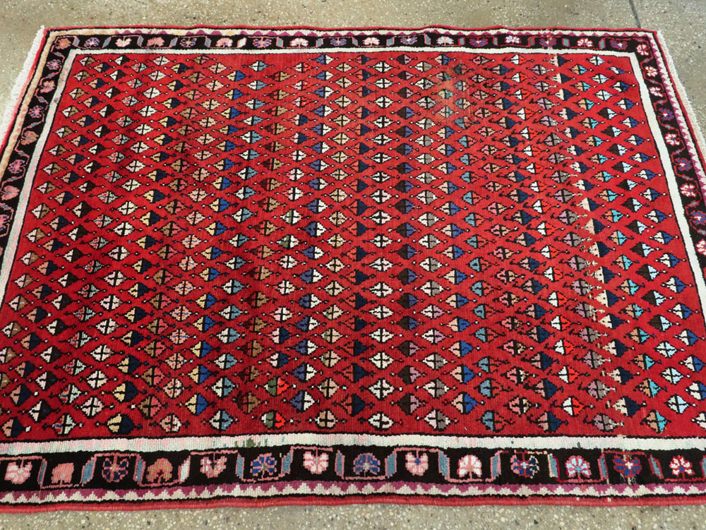 Vintage Persian Hamadan Rug, No.26234 - Staging