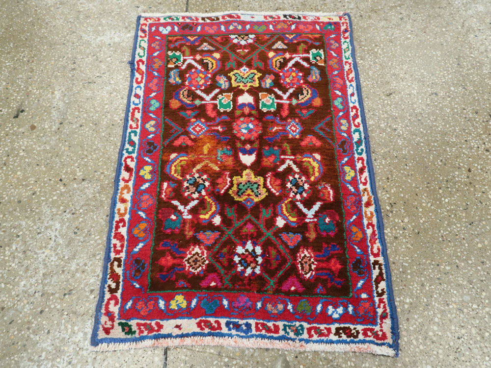 Vintage Persian Hamadan Rug, No.26254 - Staging