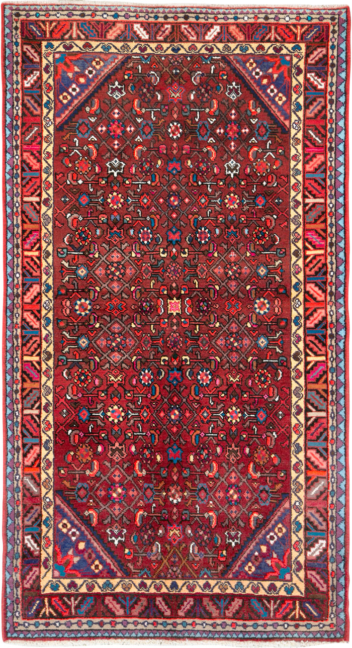 Vintage Persian Hamadan Rug, No.26259 - Staging