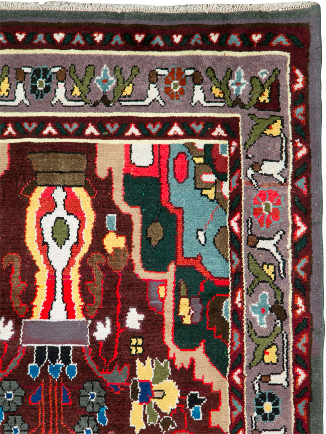 Vintage Persian Hamadan Rug, No.26263 - Staging