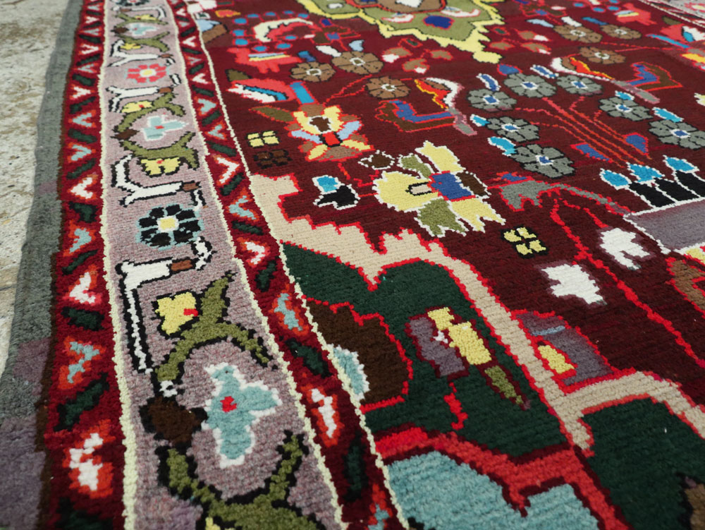 Vintage Persian Hamadan Rug, No.26263 - Staging