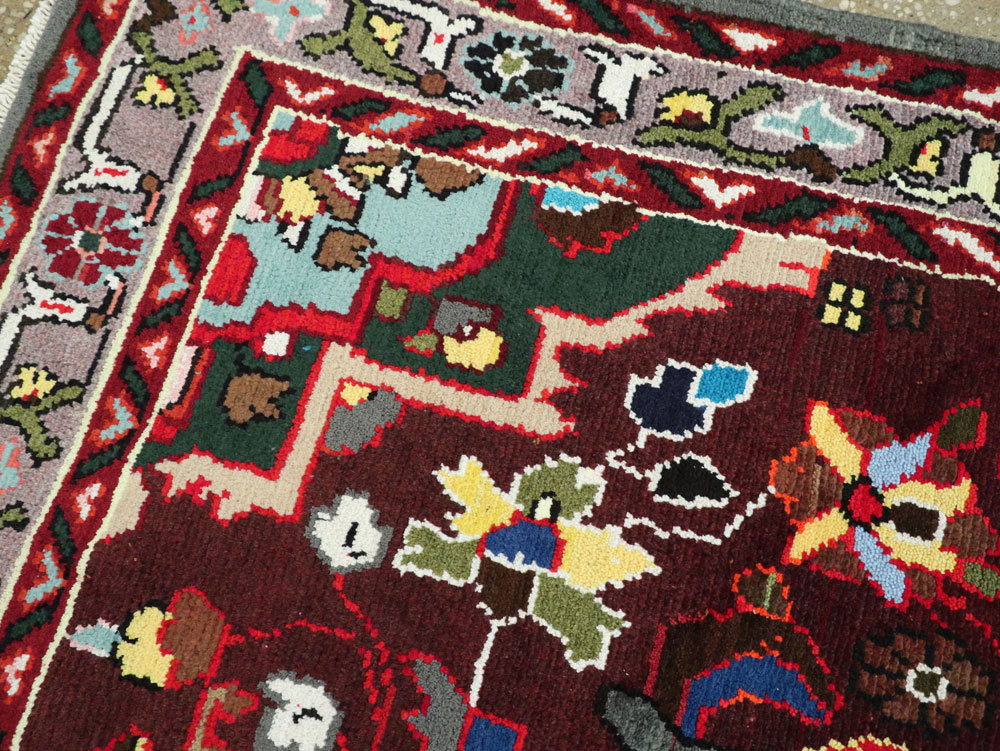 Vintage Persian Hamadan Rug, No.26263 - Staging