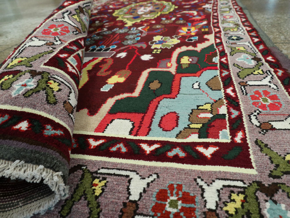 Vintage Persian Hamadan Rug, No.26263 - Staging