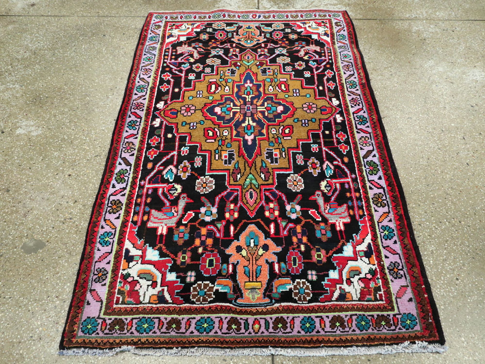 Vintage Persian Hamadan Rug, No.26265 - Staging