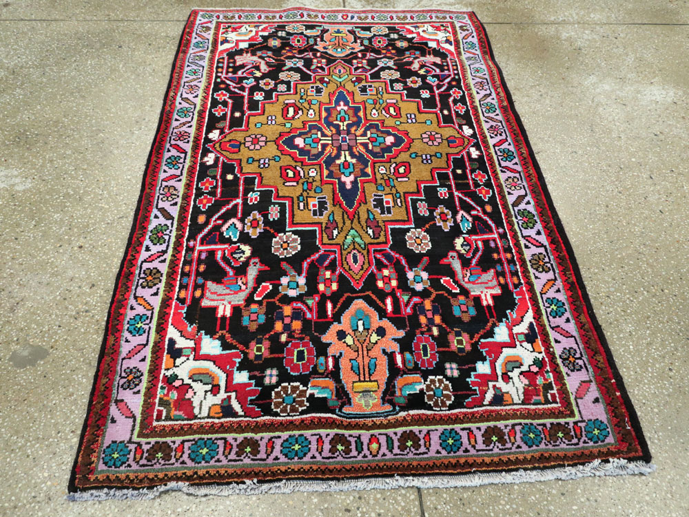 Vintage Persian Hamadan Rug, No.26265 - Staging