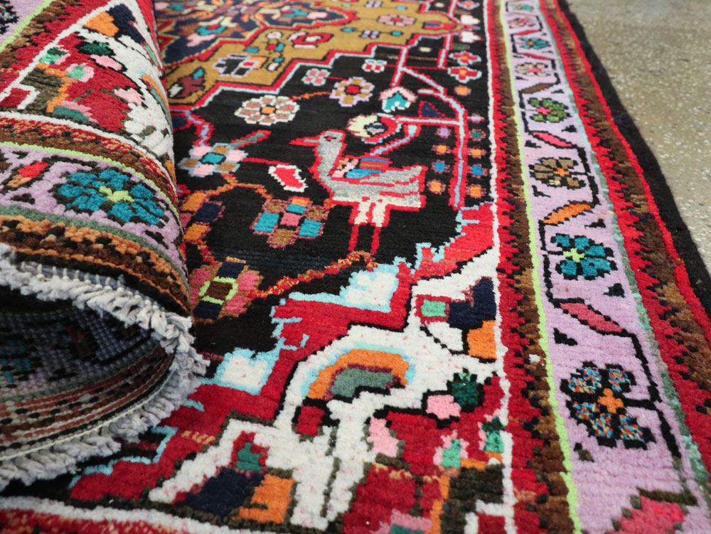 Vintage Persian Hamadan Rug, No.26265 - Staging