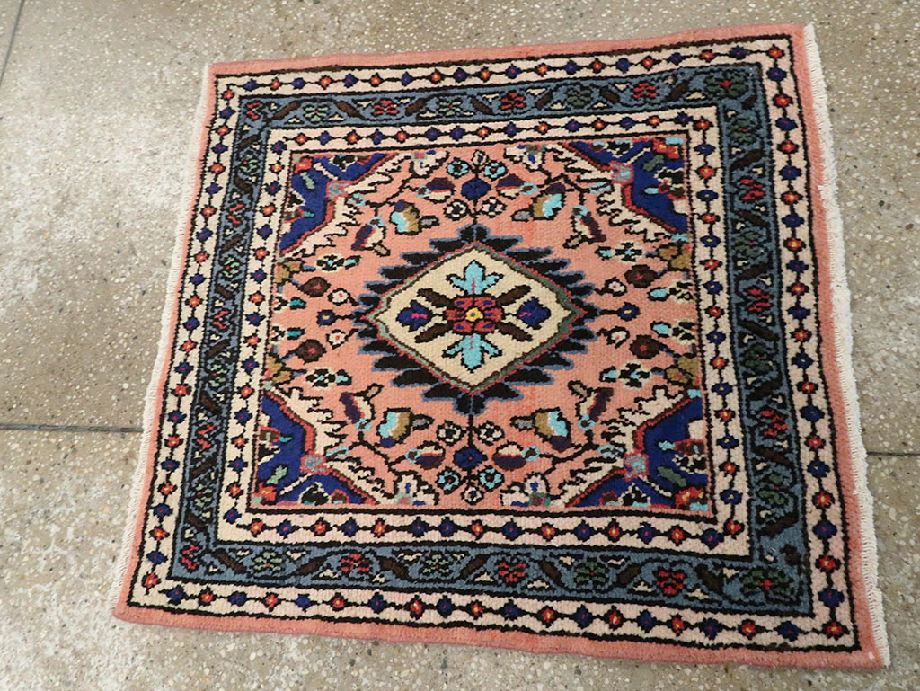 Vintage Square Hamadan Rug, No.26267 - Staging