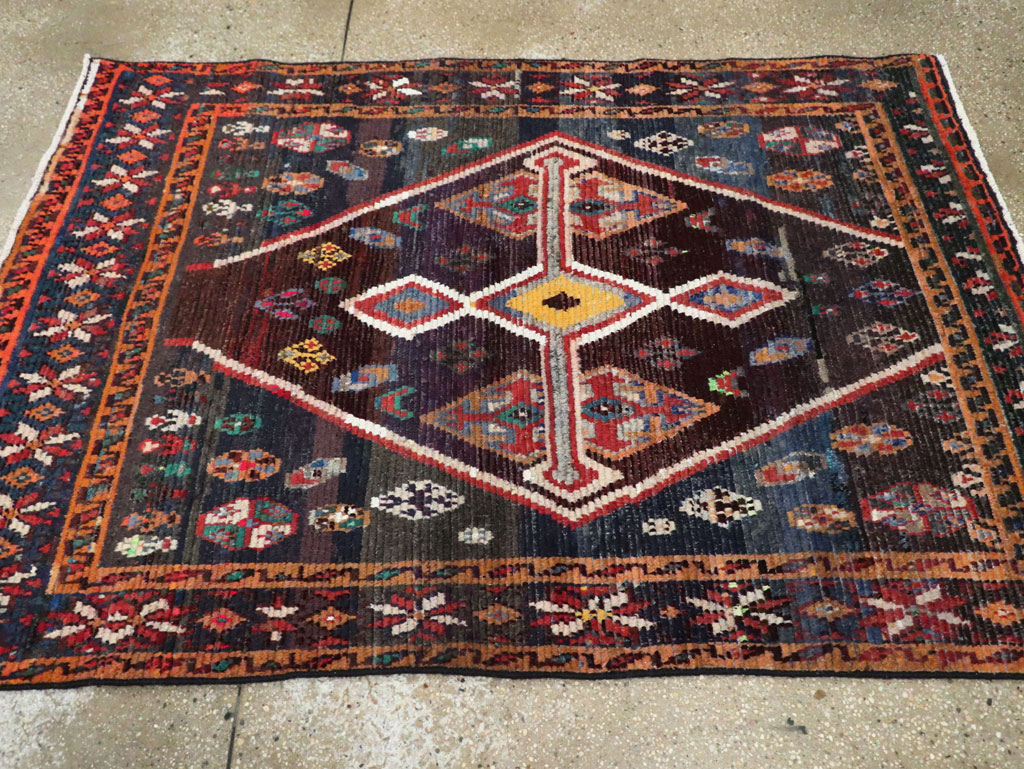 Vintage Persian Gabbeh Accent Rug, No.26269 - Staging