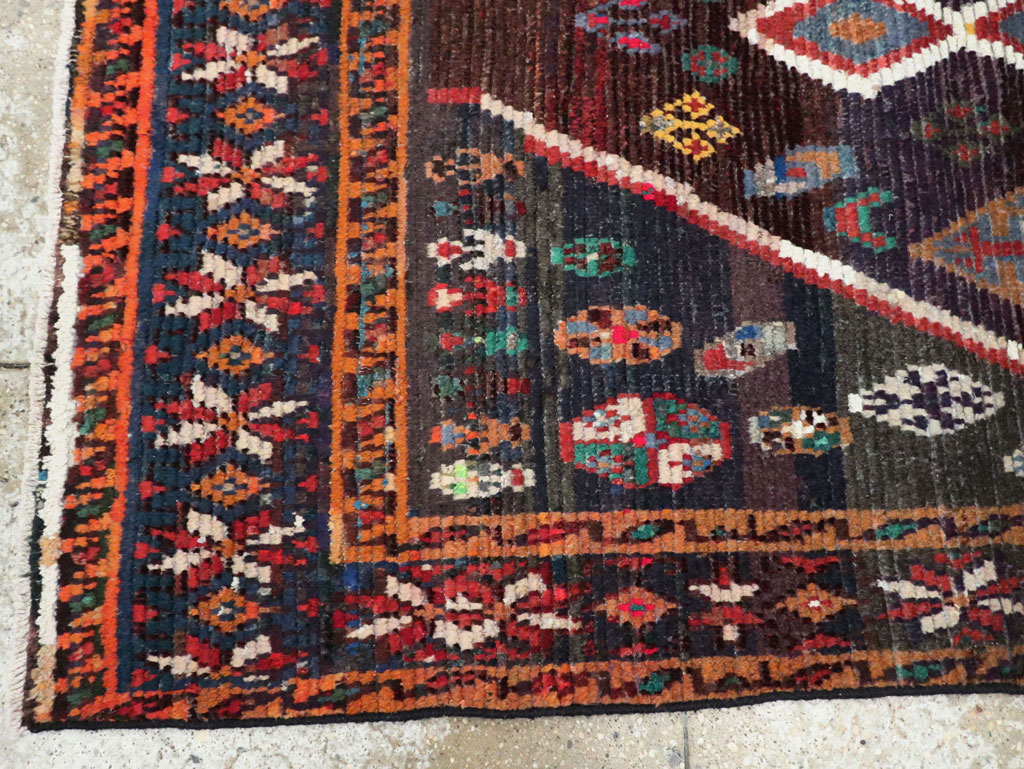 Vintage Persian Gabbeh Accent Rug, No.26269 - Staging