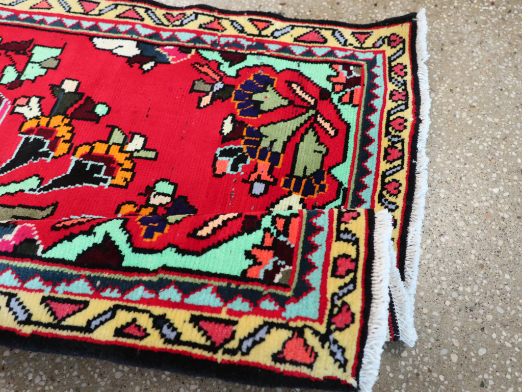 Vintage Persian Hamadan Rug, No.26271 - Staging