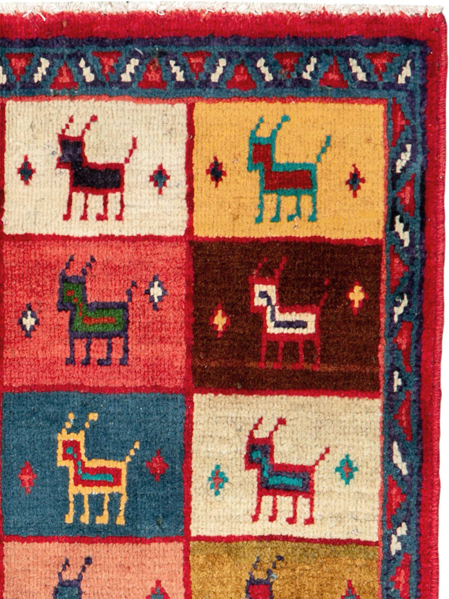 Vintage Persian Mahal Square Rug (Pair: 2 of 2), No.26273 - Staging