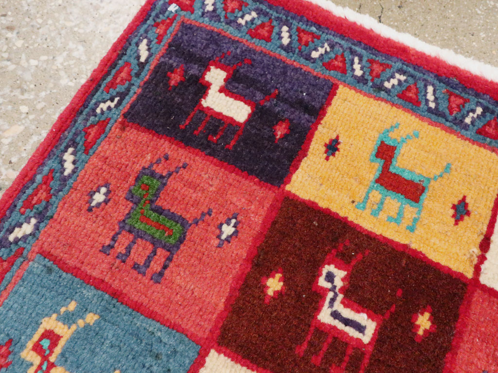 Vintage Persian Mahal Square Rug (Pair: 2 of 2), No.26273 - Staging