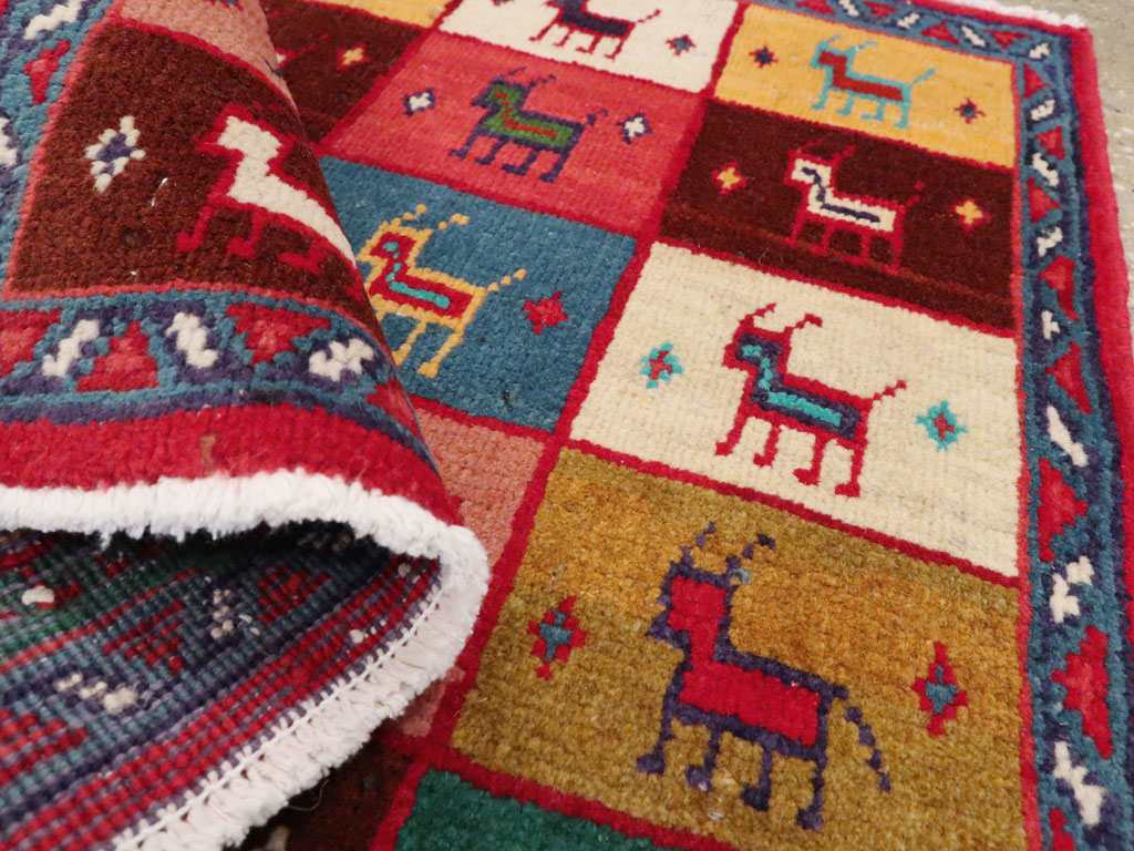 Vintage Persian Mahal Square Rug (Pair: 2 of 2), No.26273 - Staging