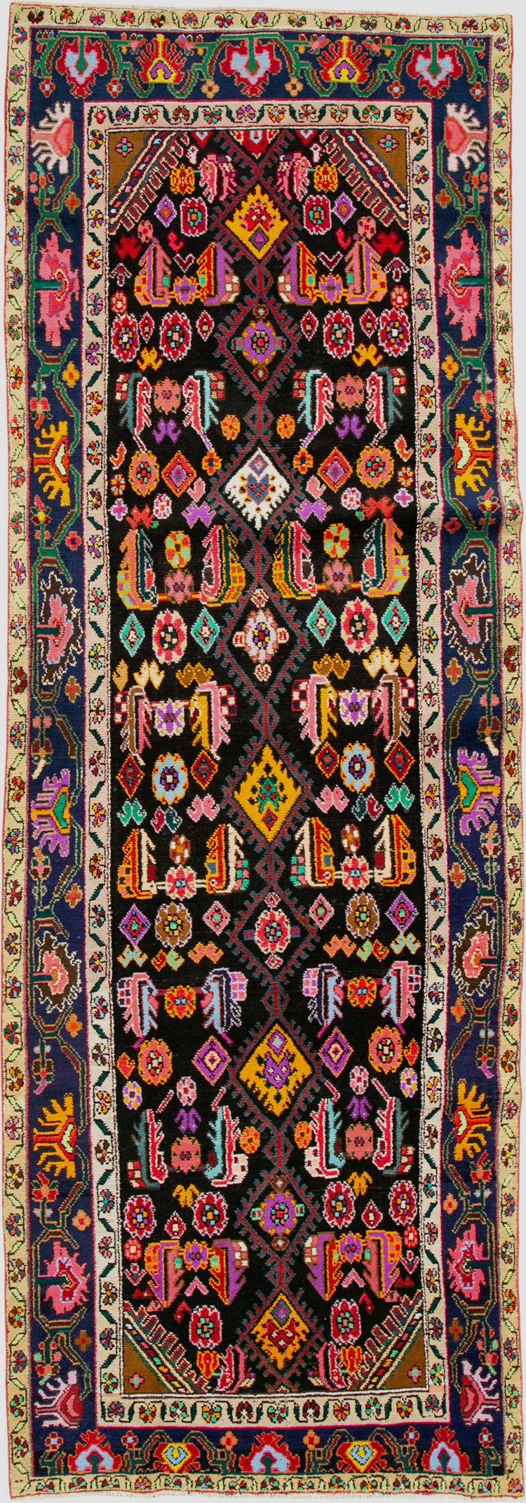 Vintage Persian Hamadan Gallery Carpet, No.26278 - Staging