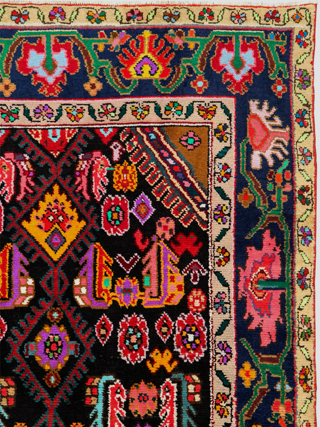 Vintage Persian Hamadan Gallery Carpet, No.26278 - Staging