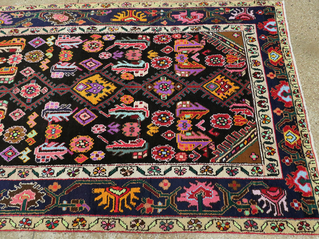 Vintage Persian Hamadan Gallery Carpet, No.26278 - Staging