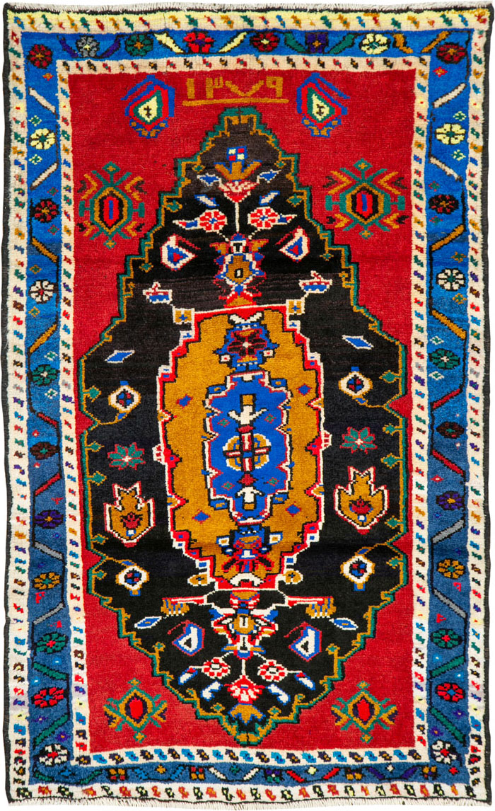 Vintage Persian Hamadan Rug, No.26279 - Staging