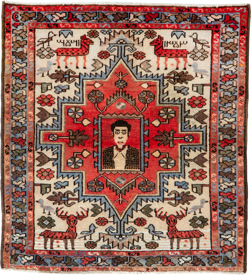 Vintage Persian Hamadan Rug, No.26283 - Staging