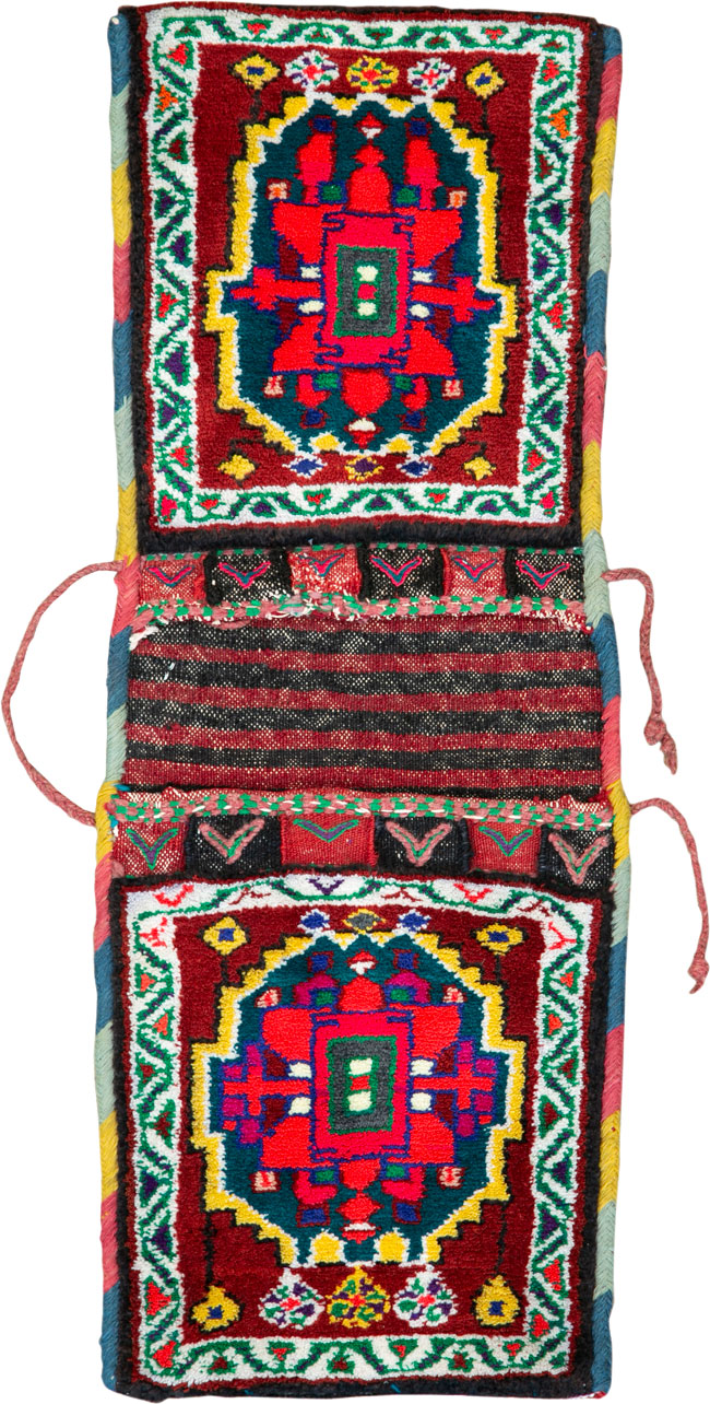 Vintage Persian Kurd Saddle Bag, No.26287 - Staging