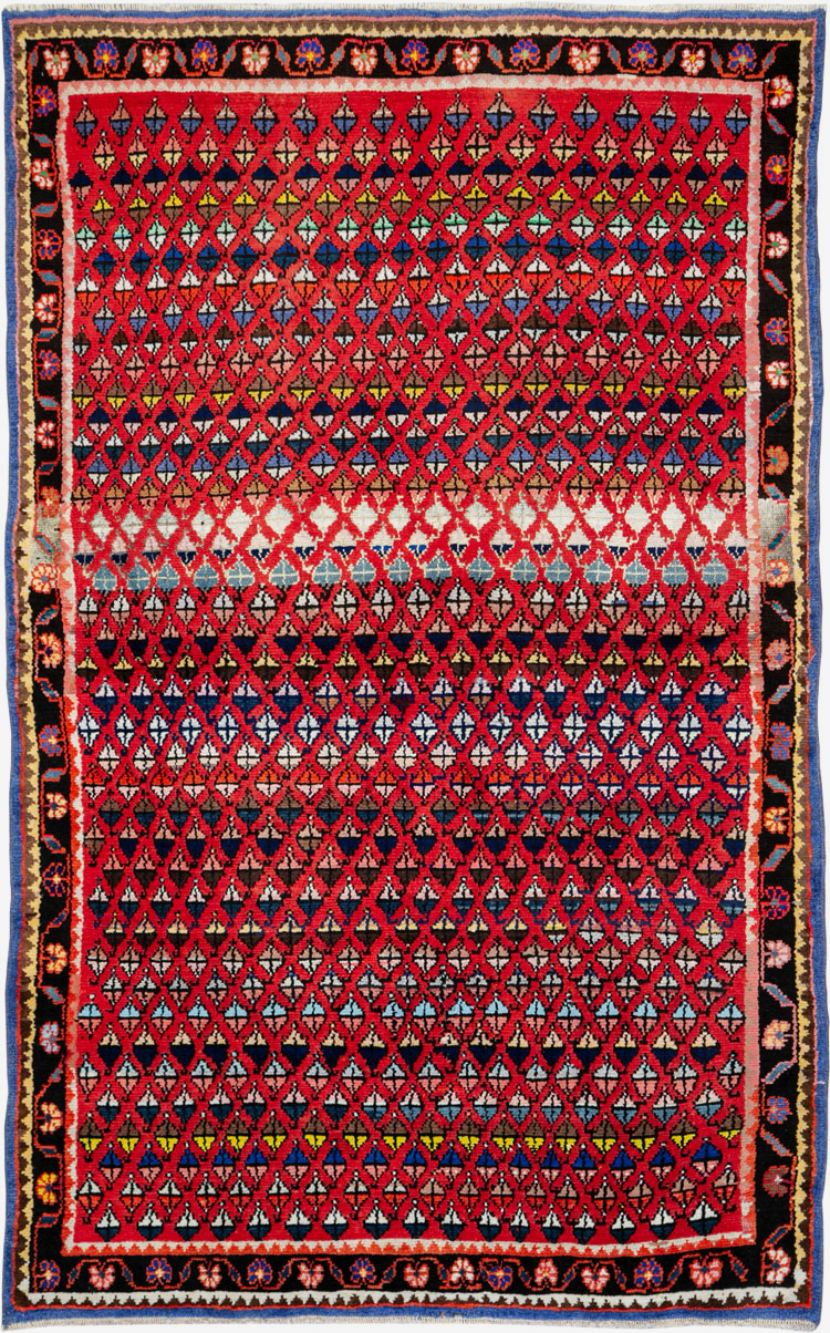 Vintage Persian Hamadan Rug, No.26289 - Staging