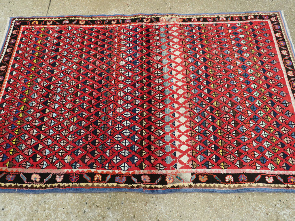 Vintage Persian Hamadan Rug, No.26289 - Staging