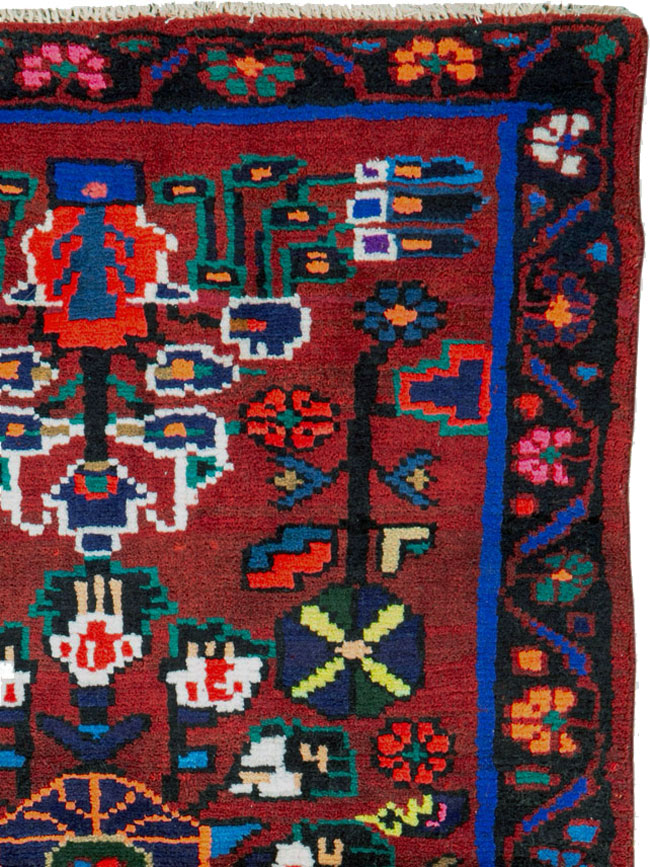 Vintage Persian Hamadan Rug, No.26290 - Staging