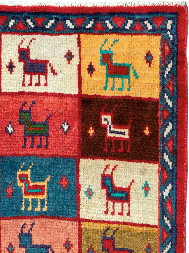 Vintage Persian Mahal Square Rug (Pair: 1 of 2), No.26292 - Staging