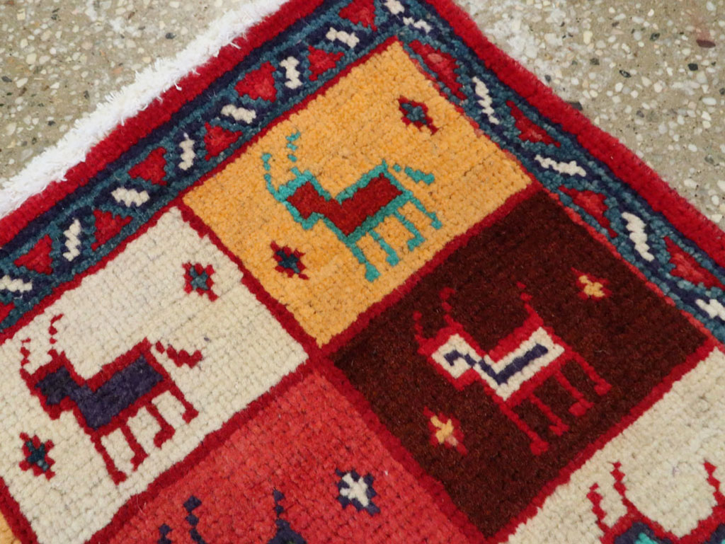 Vintage Persian Mahal Square Rug (Pair: 1 of 2), No.26292 - Staging