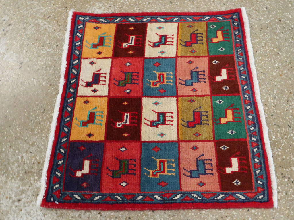 Vintage Persian Mahal Square Rug (Pair: 1 of 2), No.26292 - Staging